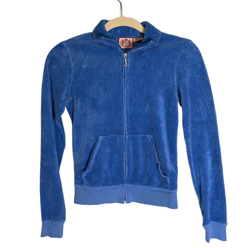 Juicy Couture Vintage Blue Terrycloth Zip-Up Sweatshirt - Size S